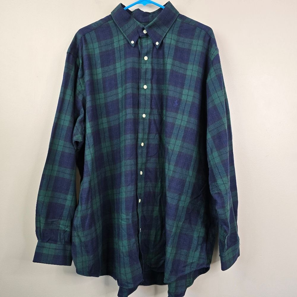 Ralph Lauren Mens Long Sleeve Button Down Performance Flannel 2XB